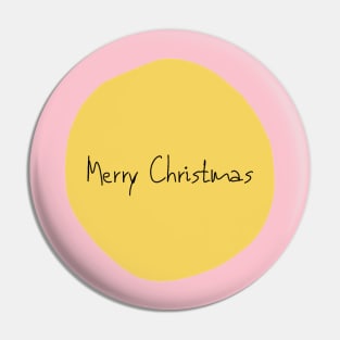 Merry Christmas - Yellow Background Pin