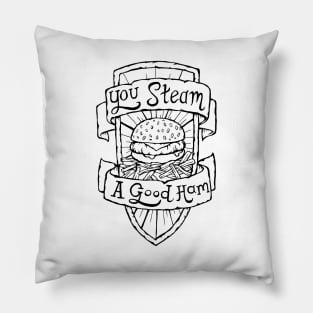 You Steam a Good Ham - Illustrated Simpsons Quote Pillow