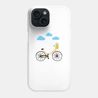 Cycling In Rain, Bicycle Phone Case