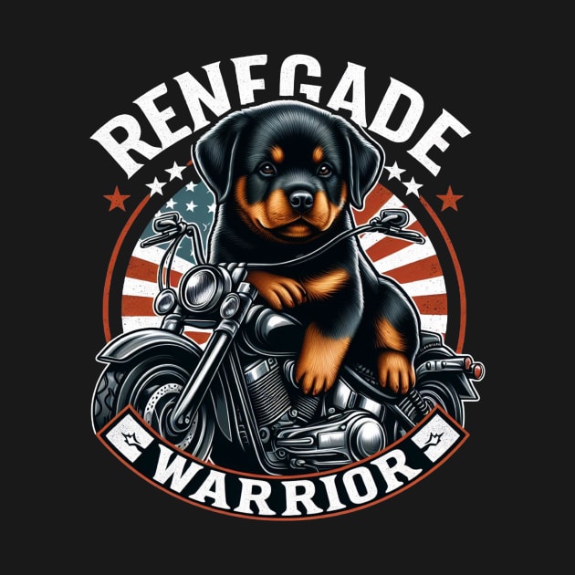 Rottweiler Puppy Motorcycle Flag Renegade Warrior by Battlefoxx Living Earth