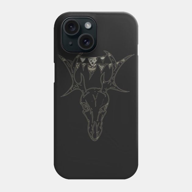 Festive Deer Skull Phone Case by GoAti