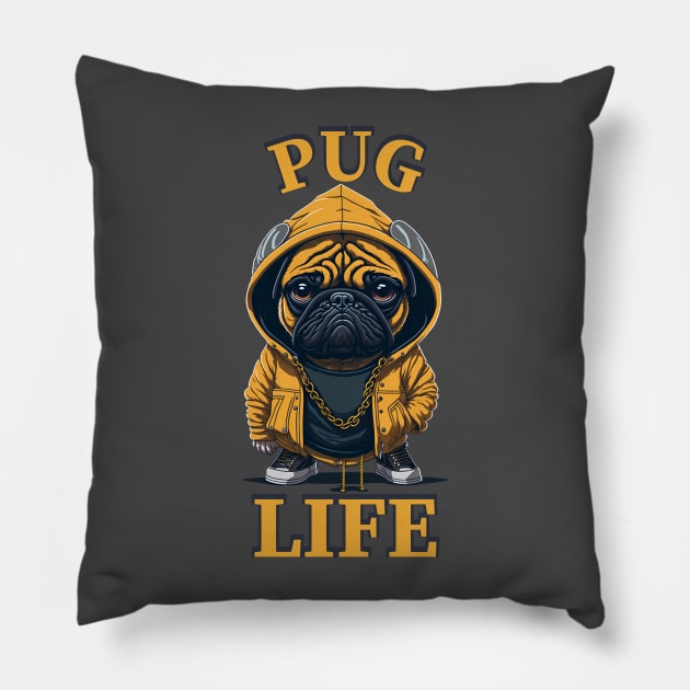 Gangsta Pug Life Pillow by Dogotees