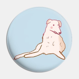 Cute borzoi drawing Pin