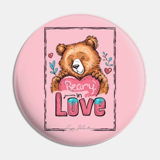 Adorable Beary in Love Teddy Bear T-Shirt: Hugs and Kisses! Pin