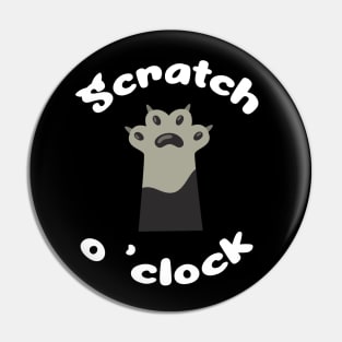 Cat Scratch O Clock Pin