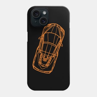Amplify Orange C8 Corvette racecar Silhouette Outline Amplify Orange Supercar Sports car Racing car Phone Case