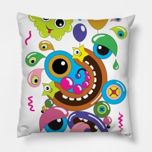 Funny cartoon doodle Pillow