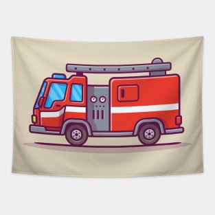 Fire Truck Cartoon Tapestry