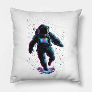 Astronaut Glitch Style Pillow