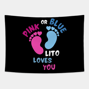 Pink or Blue Lito Loves You Tapestry