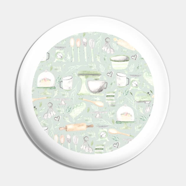 Baking Pattern | Mint Green | Texture Pin by Harpleydesign