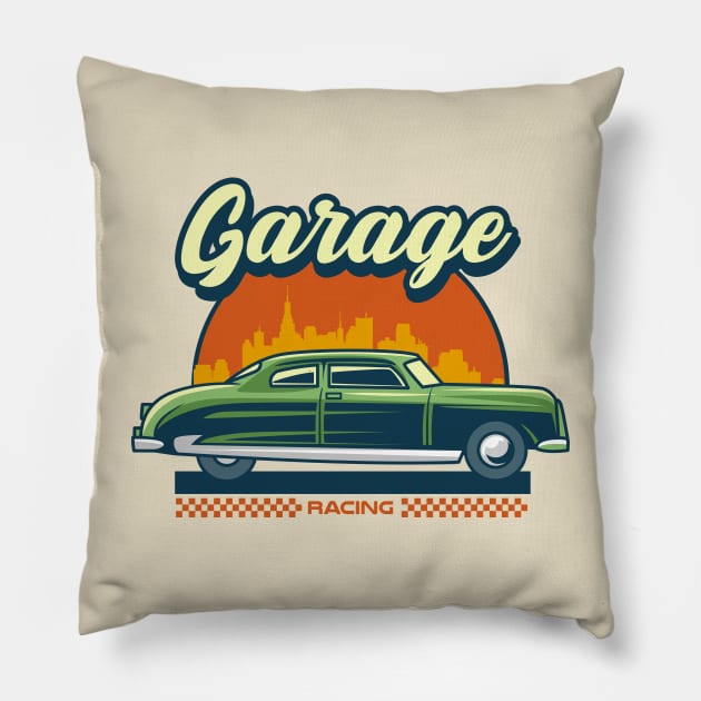 Garage Racing Badge Pillow by Harrisaputra