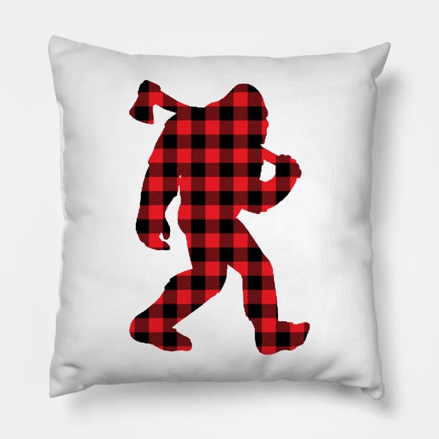 Plaid Bigfoot Pillow by  The best hard hat stickers 