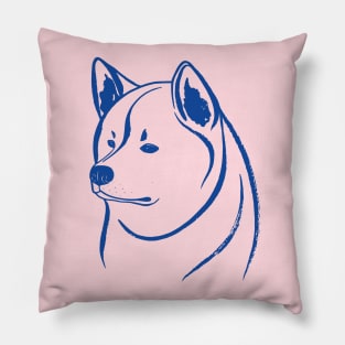 Akita Inu (Pink and Blue) Pillow