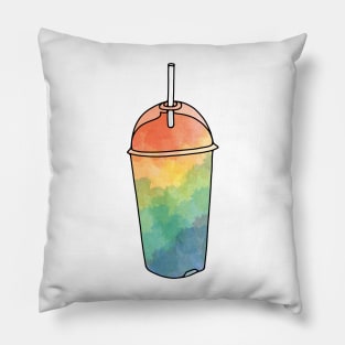 Rainbow Slushie Watercolor Pillow
