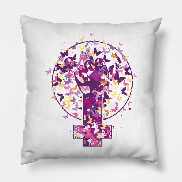 Feminist Symbol Support Feminism Version 3 Pillow by jumpingmaster