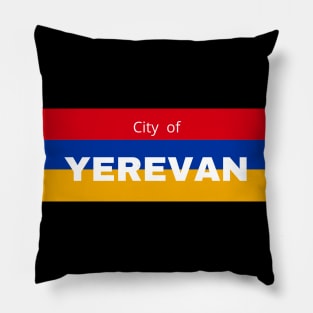 City of Yerevan in Armenia Flag Pillow