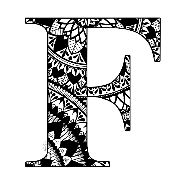 Mandala Letter F by Shaseldine