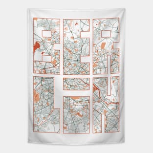 Berlin, Germany City Map Typography - Bohemian Tapestry