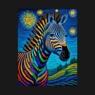 Zebra on starry night T-Shirt