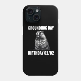 Retro Happy Groundhog Day 2024 Vintage Scream Groundhog Cute Phone Case