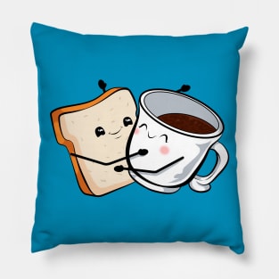 toast love and valentine coffee Pillow