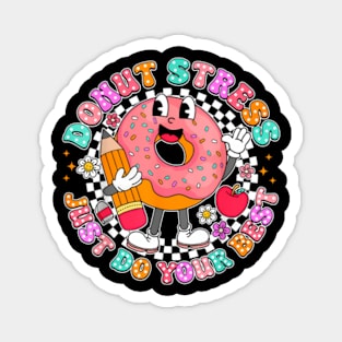 Women Retro Donut Stress Just Do Your Best Staar Testing Magnet