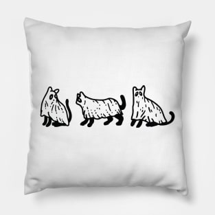 Cute Halloween Cat in Halloween Ghost Funny Spooky Season of Halloween Cat Mom Pillow