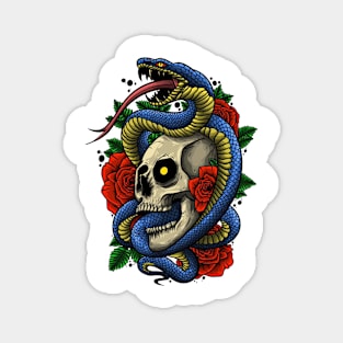 skull and snake Magnet