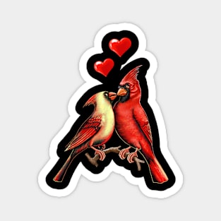 Red cardinals in love Christmas Magnet