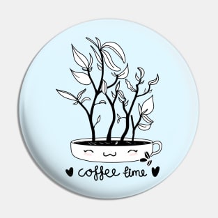 Coffee Time Plant Pin