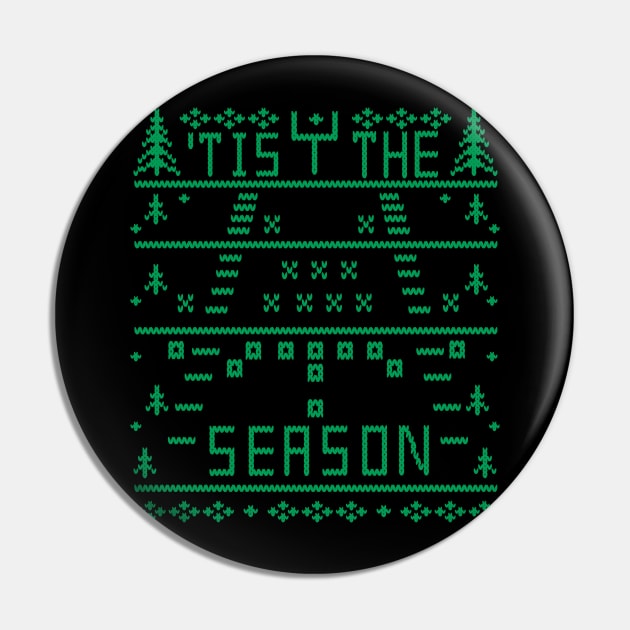 'Tis the Season Football Ugly Christmas Sweater Party Football Lover Pin by TeeCreations