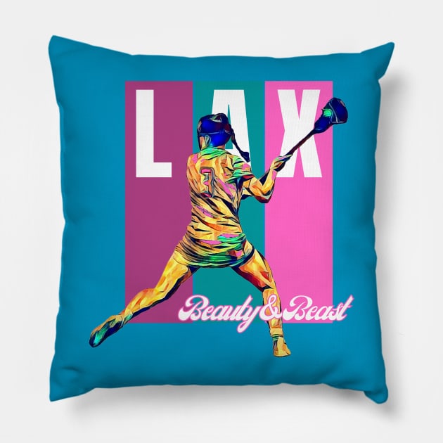 Lacrosse Beauty and Beast, Girls LAX Pillow by ChristianFaithWear