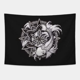 Koi Fish Mandala Tapestry