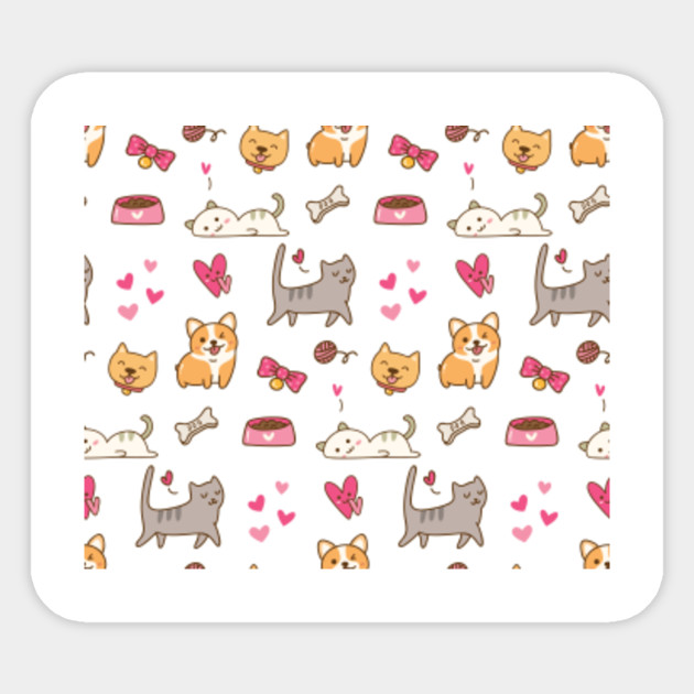 Cute Funny Dog Cat Cartoon In Action Dog Cat Lover Gifts