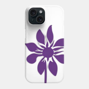 Elegant Purple Flower Graphic on Black Background No. 518 Phone Case