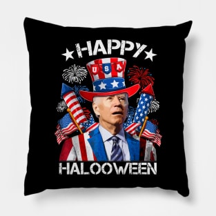 4th Of July Shirts Funny Joe Biden Happy Halloween Confused 4th of July 2023 Pillow