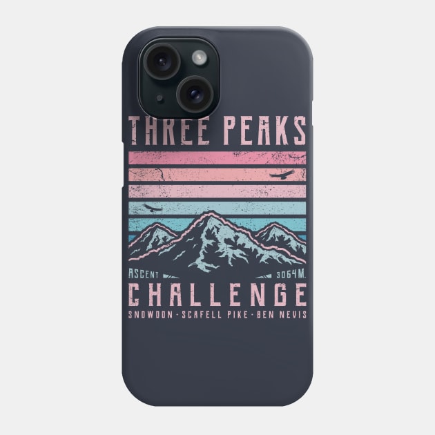 3 Peaks Challenge - Retro Phone Case by TigerTom