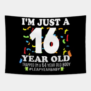 Leap Year Birthday 16Th Birthday Party 64 Years Old Birthday Tapestry