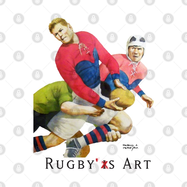 Rugby Tackle Oil by PPereyra by Pablo Pereyra Art