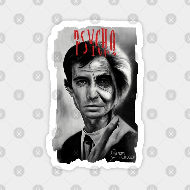 Norman Bates and Mother | Alfred Hitchcock Psycho Movie Magnet by TMBTM