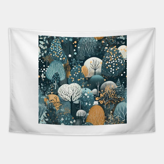 Snowy Trees Tapestry by JonHerrera