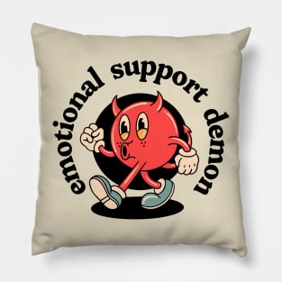cute and funny emotional support demon, mental health Pillow