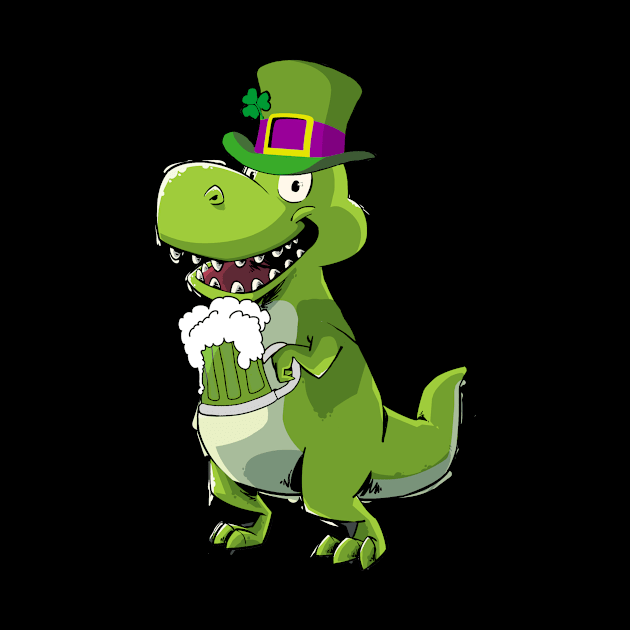 St Patricks Day, Dinosaur, T Rex, Funny by iHeartDinosaurs