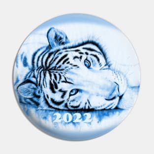 Blue water tiger - a symbol of 2022 Pin