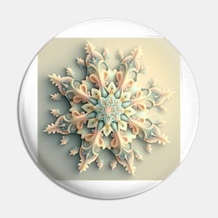 A Fractal Design in A Snowflake Motif Pin