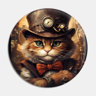 Stylish Steampunk Cat Pin