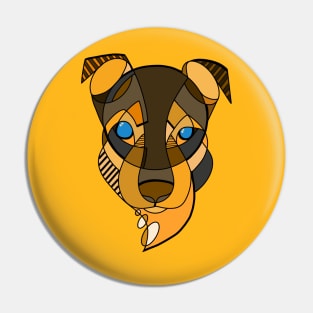 Cubistic dog Pin