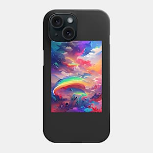 ABSTRACT RAINBOW WITH STORM CLOUDS GATHERING Phone Case