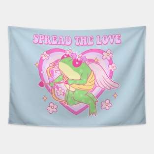 Frog In Love Cupid Frog Spread The Love Couples Love Tapestry